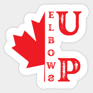 elbows-up Sticker
